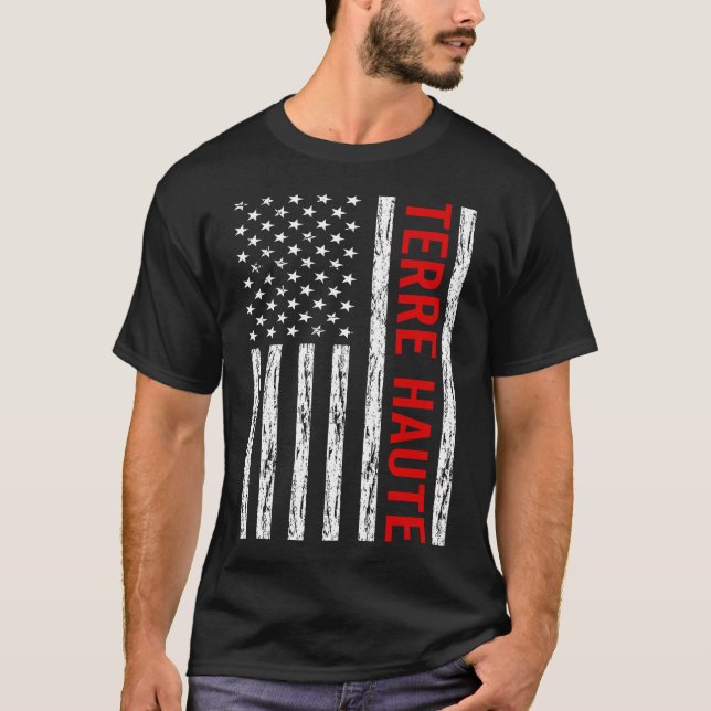 USA flagga - Terre Haute T Shirt (Framsida)