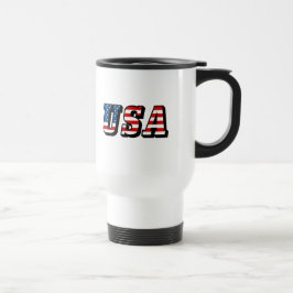USA flagga Text 15 Oz Resemugg av rostfritt stål