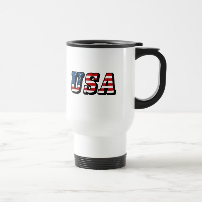 USA flagga Text 15 Oz Resemugg av rostfritt stål (Höger)
