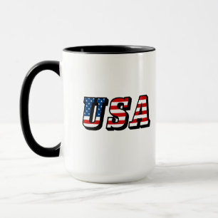 USA flagga Text Ringer Coffee Mugg
