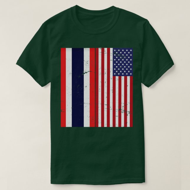USA flagga Thailand T Shirt (Design framsida)