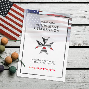 USA flagga   Thin Red Line Maltesiska Kor   Vit Inbjudningar
