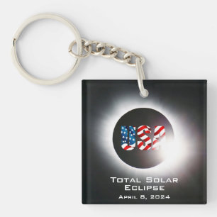 USA FLAGGA Total solnedgång 8 april 2024