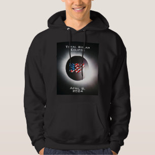 USA FLAGGA Total solnedgång 8 april 2024 Hoodie