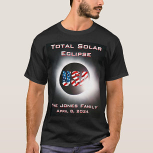 USA FLAGGA Total solnedgång 8 april 2024 T Shirt