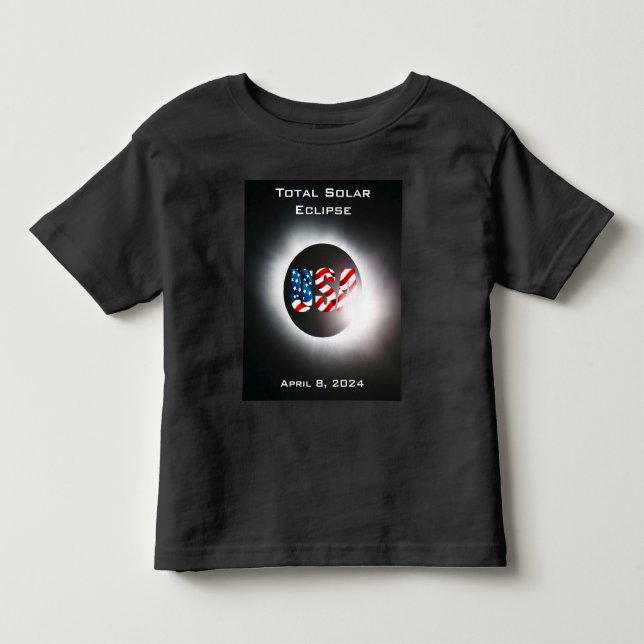 USA FLAGGA Total solnedgång 8 april 2024 T Shirt (Framsida)