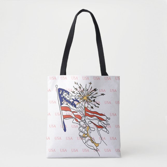 USA Flagga Totebag Tygkasse (Framsida)