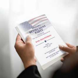 USA-flagga | Transparent övertoning | Klassisk vit Inbjudningar
