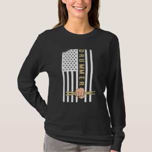 Usa Flagga Trumstockar Coola Patriotiska Amerikans T Shirt