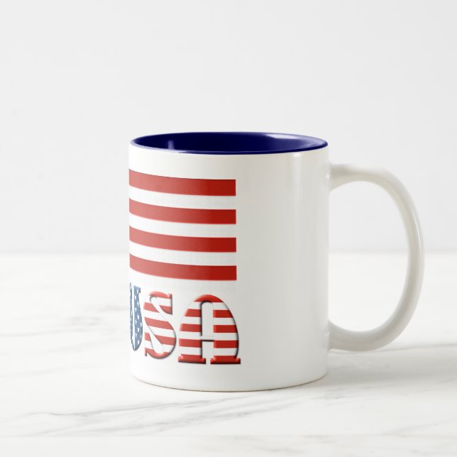 USA flagga Två-Tonad Mugg (Höger)