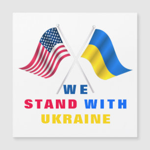 USA flagga - Ukrainas Flagga - vi står på Ukrainas