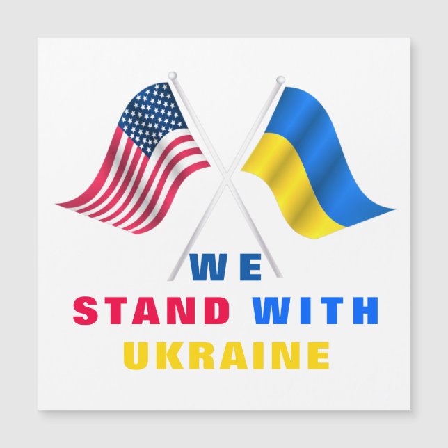 USA flagga - Ukrainas Flagga - vi står på Ukrainas (Framsida)