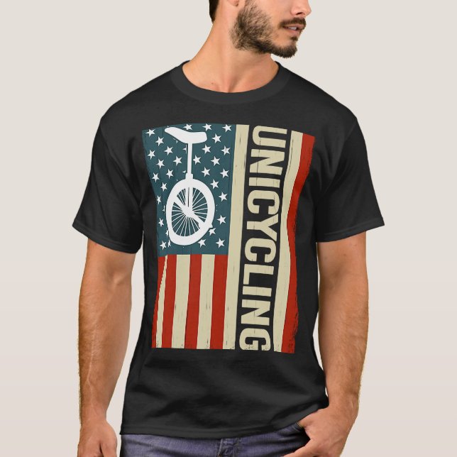 USA flagga unicyclist unicycle monocycle för barn  T Shirt (Framsida)