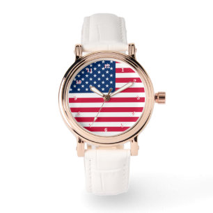 USA Flagga Urklocka Armbandsur