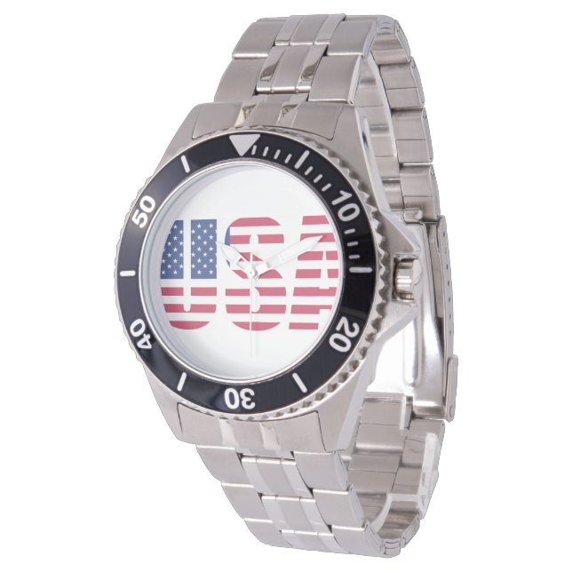 USA Flagga Urklocka för män - Stjärnor och ränder  Armbandsur (Vinklad)