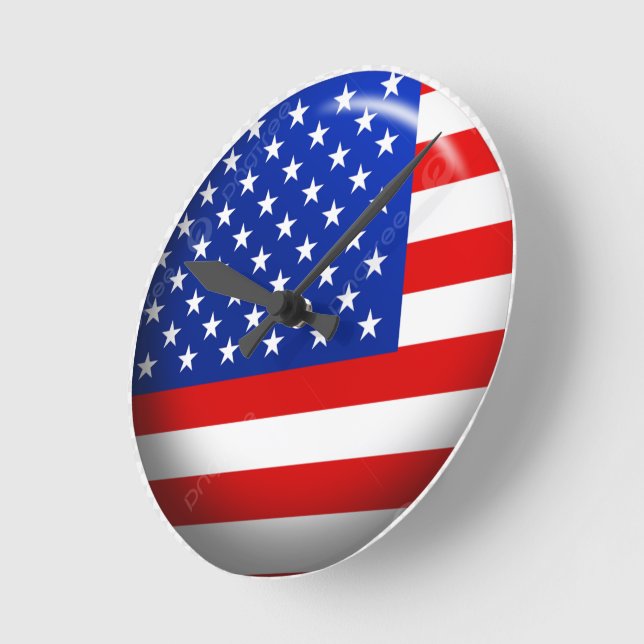 USA flagga-väggklocka Rund Klocka (Vinkel)