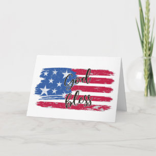 USA flagga Välsigna dig Amerika, texten Patriotic Kort