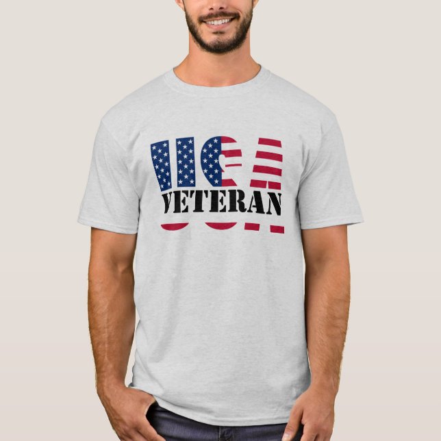 USA flagga Veteran TShirt T Shirt (Framsida)