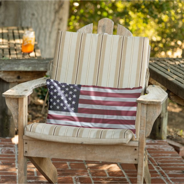 USA Flagga, Vintage Flapping Lumbarkudde (Stol)