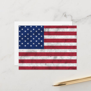 USA flagga vintage röd vit blå Amerika patriotisk Vykort