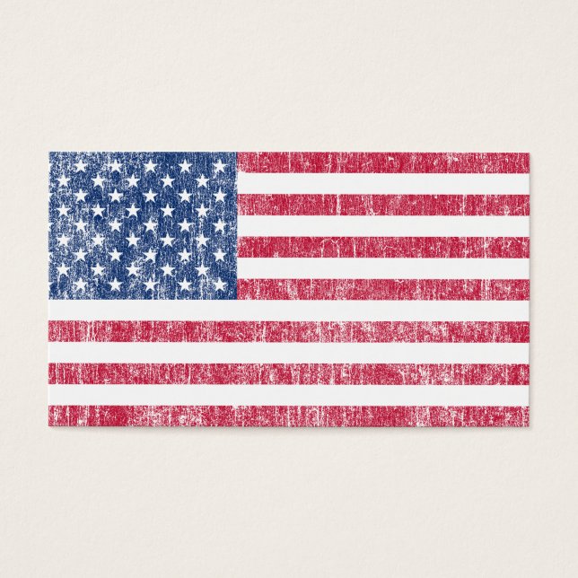 USA flagga Vintage Visitkort (Framsidan)