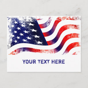USA FLAGGA VYKORT