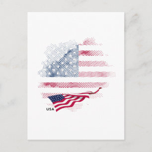USA-flagga Vykort