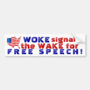 USA flagga Woke signalerar att det fria tal vaknar Bildekal