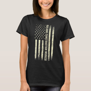 USA flagga Working Proud American Construction Wor T Shirt