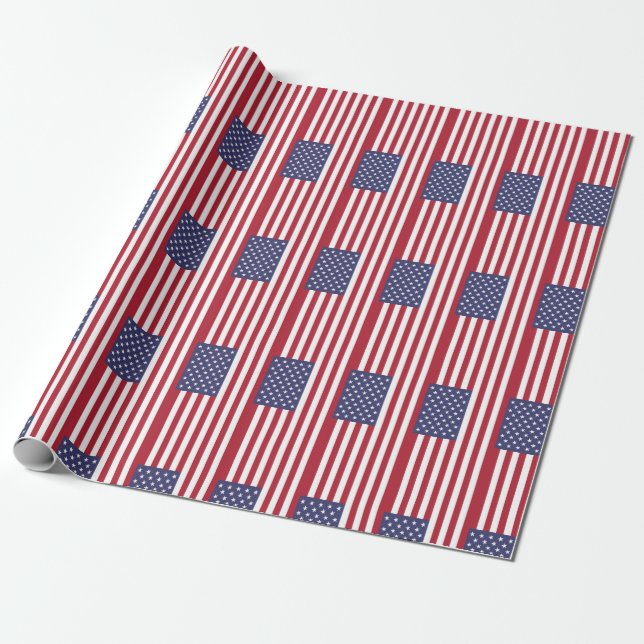 USA flagga Wrapping Papper för amerikanska Stater Presentpapper (Utrullad)