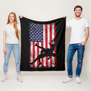 USA flagga Wrestling American Flagga Wrestling Wre Fleecefilt