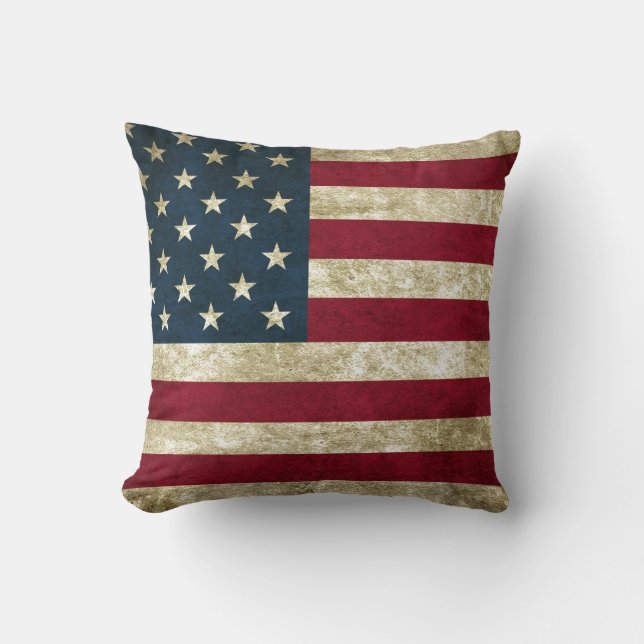 USA flaggaGrunge Kudde (Framsida)