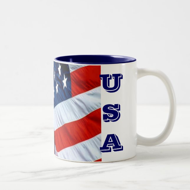 USA flaggakaffemugg Två-Tonad Mugg (Höger)