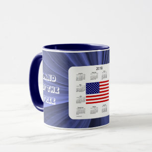 USA flaggakalender 2019 vid muggen för Janz Mugg