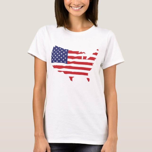 USA flaggakarta T Shirt (Framsida)