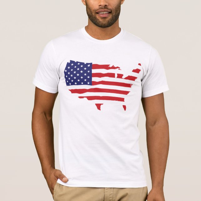 USA flaggakarta Tee (Framsida)