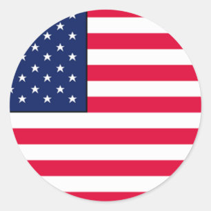 USA flaggaklistermärkear Runt Klistermärke