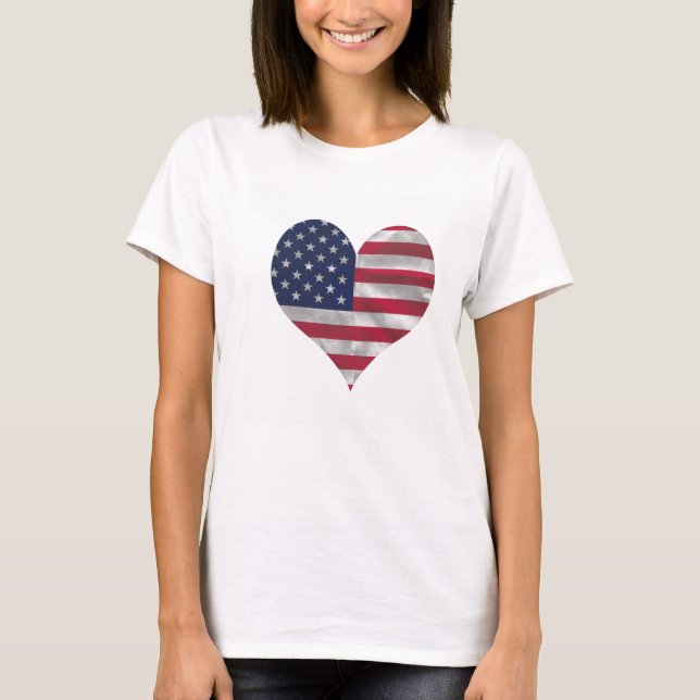USA flaggakvinna Hanes T-tröja T-shirt (Framsida)
