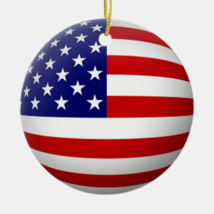 USA flaggan cirklar prydnaden Julgransprydnad Keramik
