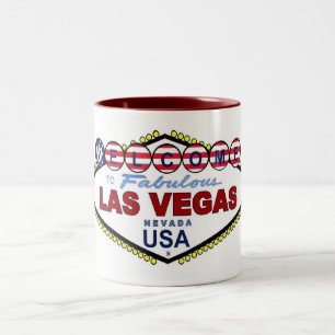USA flaggan Las Vegas två tonar muggen Två-Tonad Mugg