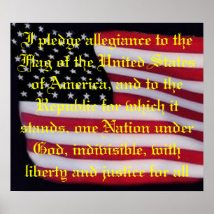 USA flaggan med löftet överdrar trycket Poster