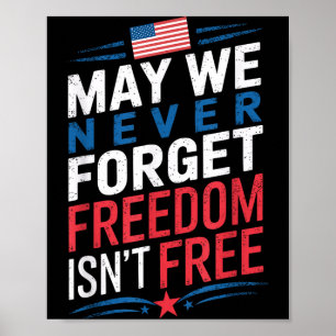 USA flaggan minnesdagen maj vi glömmer frihet är i Poster