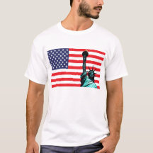 USA-flaggan och Frihetsgudinnan
