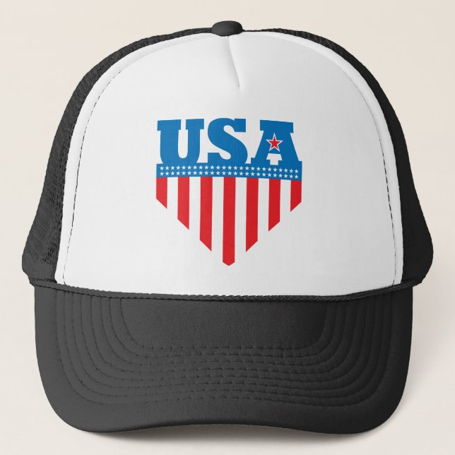 USA flaggan skyddar Truckerkeps (Framsida)