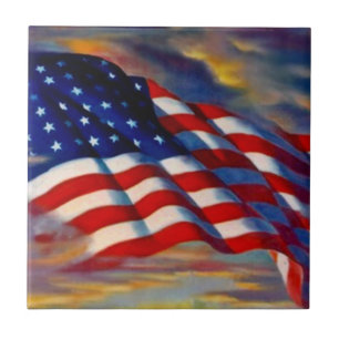 USA flaggaold glory i militär gåva för moln Kakelplatta