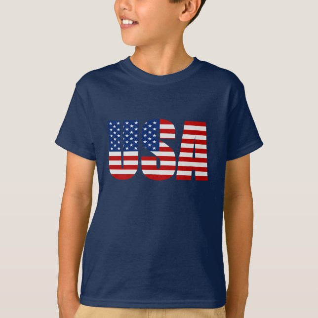 USA flaggaT-tröja T Shirt (Framsida)