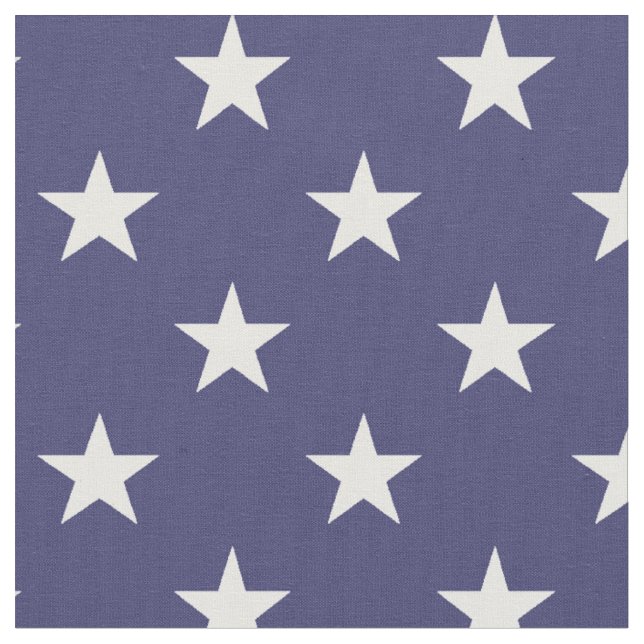 USA flaggavitstjärnor på flaggablått Tyg (Närbild)