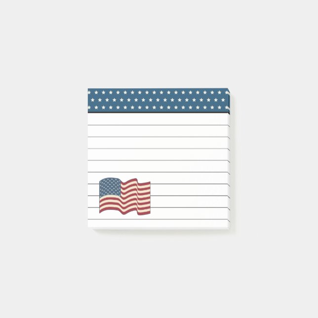 USA Flaggbrevpapper Post-it Block (Framsida)