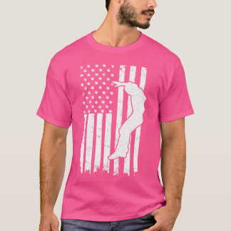 USA-flaggdesign för en patriotisk parkourexpert T Shirt