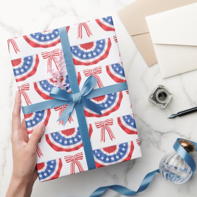 USA Flagghängning och slingor Amerikansk sommar Presentpapper (Gifting)